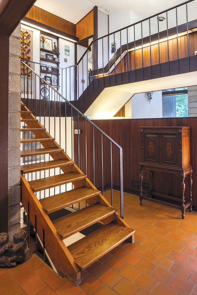 staircase in a philadelphia mid century modern home