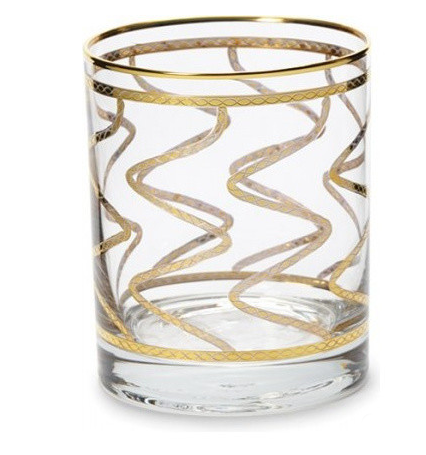 drinking glasses with gold swirl vintage style