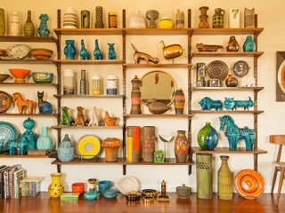 wall unit shelves with Bitossi ceramic collection