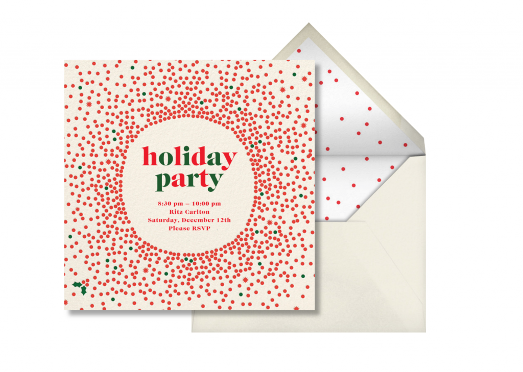 mid century modern confetti christmas card