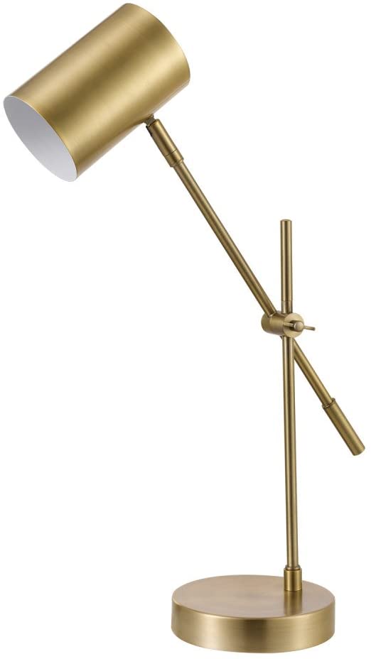 Bed and bath matte brass desk lamp.
