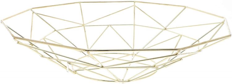 A geometric wire fruit bowl.