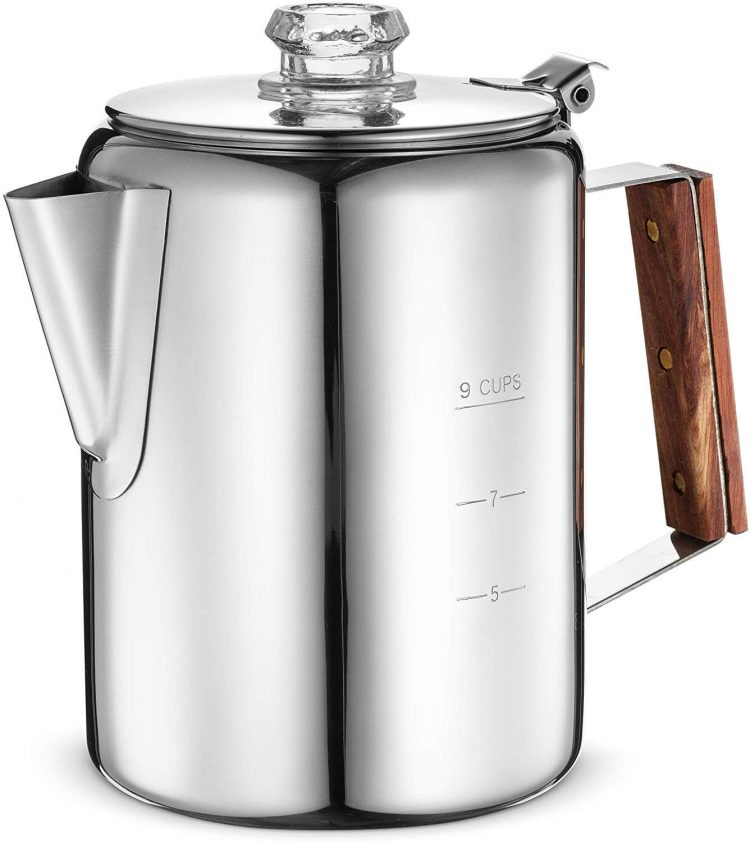 Kitchen and dining stainless steel coffee pot.
