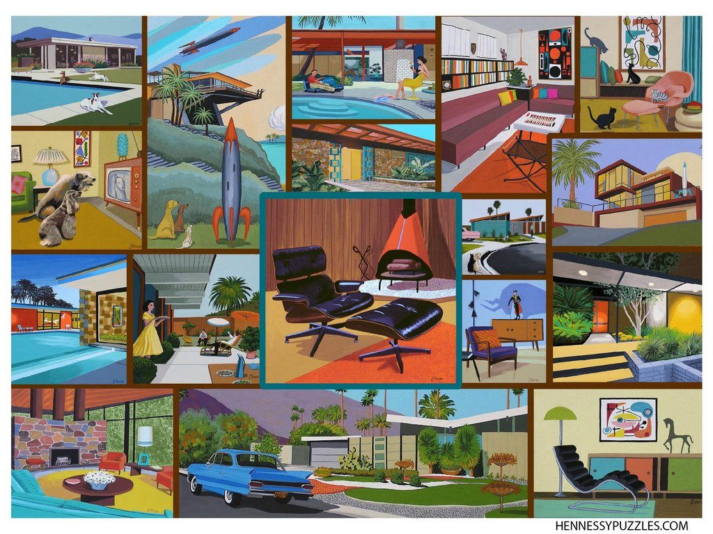Mid Century Modern Puzzle by Hennessy