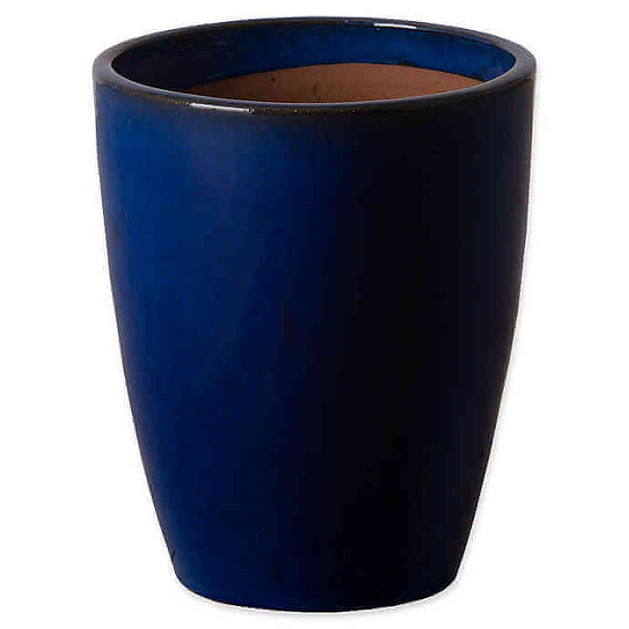 A classic blue bullet planter sporting the color of the year.