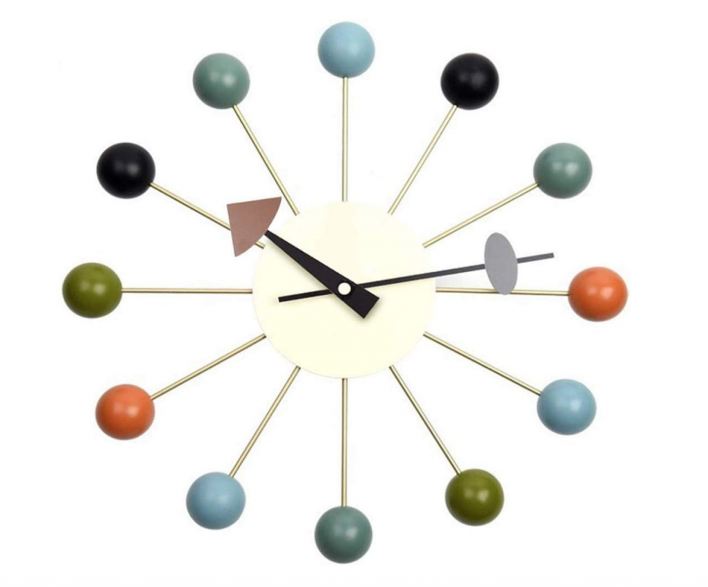 mid century modern ball wall clock