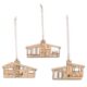 laser cute modern ornaments in the shape of mid century modern houses