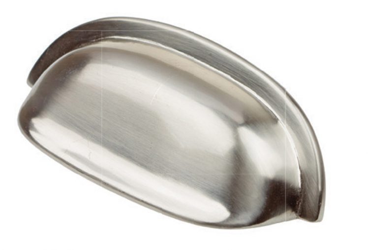 Nickel drawer pull for all mid century kitchens.