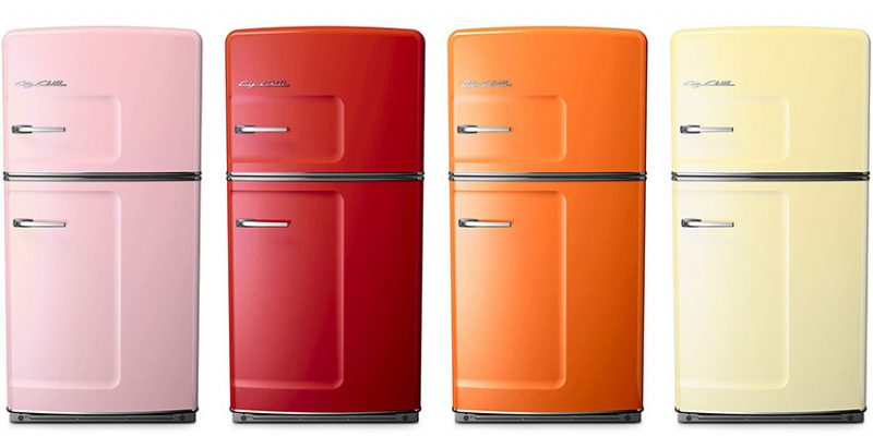 Magic Chef Retro Edition small refrigerator - in mint, red, and white -  Retro Renovation