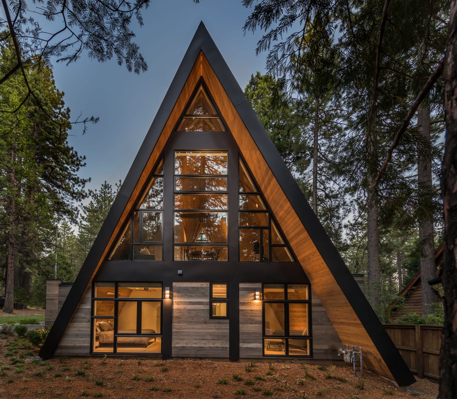 View of Phoenix Rising: A Modern Lake Tahoe A-Frame Structure - Atomic Ranch