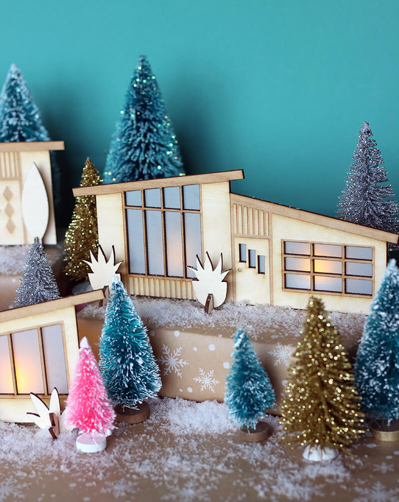 Pink Christmas Village (With MCM Houses and Ceramic Trees!)