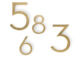 brass-plated aluminum MCM house numbers