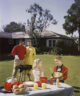 mid century family barbeque