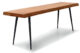 Solid walnut bench with steel tapered legs