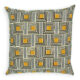 Geometric pattern pillow in black and yellow