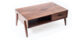 Wood MCM coffee table with drawer and open cubby storage