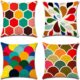 brightly patterned throw pillows
