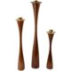 mid century Danish teak wood candlesticks