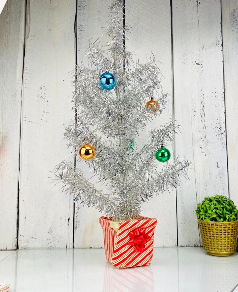vintage tabletop aluminum tree