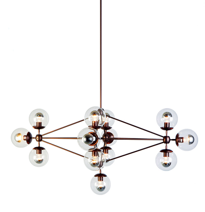 Modo Diamond Chandelier with 13 globes