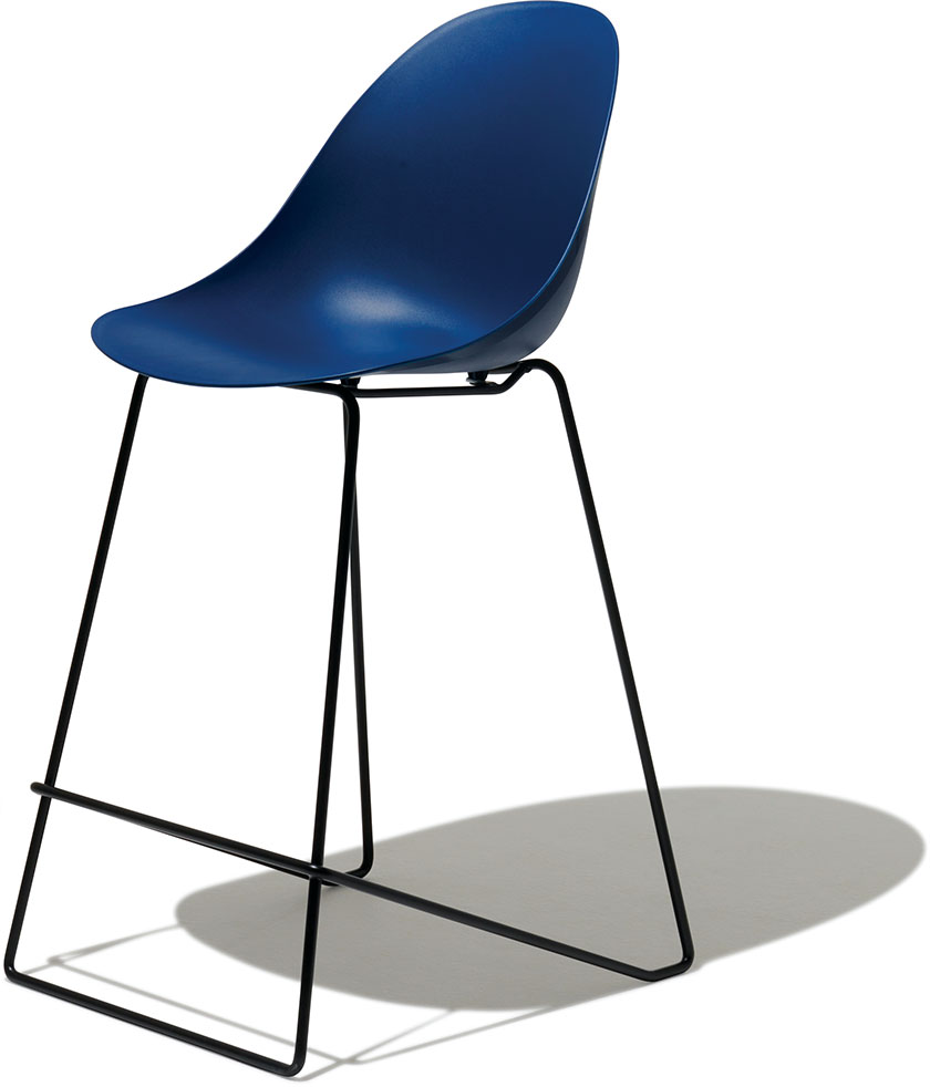 Bell contoured shell counter stool in Navy