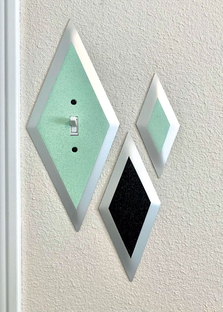 MCM diamond light switch plate cover in green