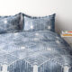 geometric light blue duvet