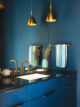 bold blue powder room in Palm Springs