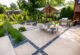 Ginkgo Leaf Studios back patio with rectangular pavers
