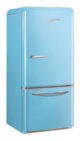 retro style fridge Elmira Stove Works in tropical blue