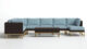 Blue 9-piece sectional patio seating