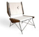 White and brown lounge chair