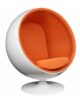 Orange and white ball chair