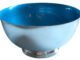 blue enamel vintage silver bowl