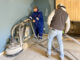 Grinding The Concrete Floors in a Mid Century Modern Streng Home