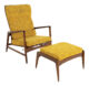 High-back lounge chair and ottoman
