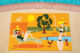 Pool party beach towel in orange