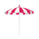 Pink and white striped outdoor umbrella