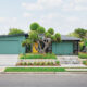 mid century renovated home teal and yellow Newport Beach