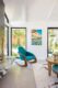 mod living room with teal rocker by House of Morrison