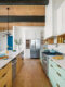 exposed ceiling beams in Project House Austin kitchen