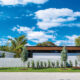 exterior of new build mid century home in Fort Lauderdale