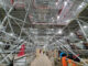 a view of scafolding inside the USAF Academy Chapel cocoon