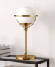 Brass globe table lamp