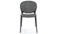 Black outdoor chair with circular holes in the backing