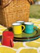 colorful mugs for backyard picnic