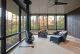 screened porch with Malm fireplace in Indianapolis home