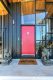 exterior black trim and red door in Puget Sound