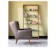 Eileen Bookcase modern bookshelf with angled wood and floating shelves