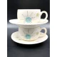 Franciscan Atomic Starburst Tea Cups and Saucers, Set of 2